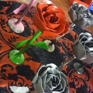 A beautiful metal rose